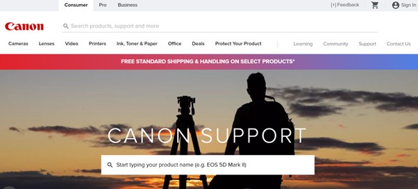 Canon Support Page