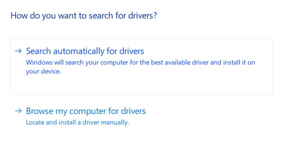 Search automatically for drivers