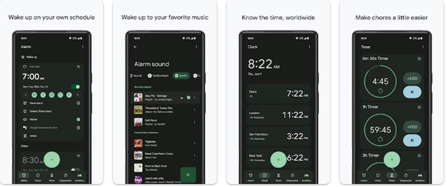 google clock interface