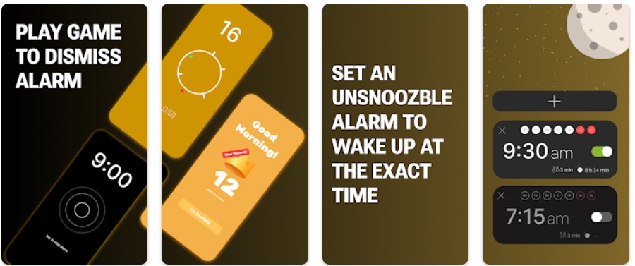 rise alarm clock interface