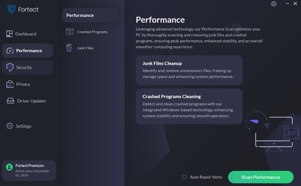 Fortect Performance Dashboard