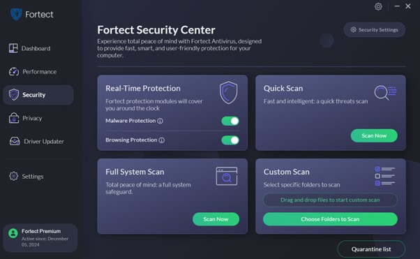 Fortect Security Center