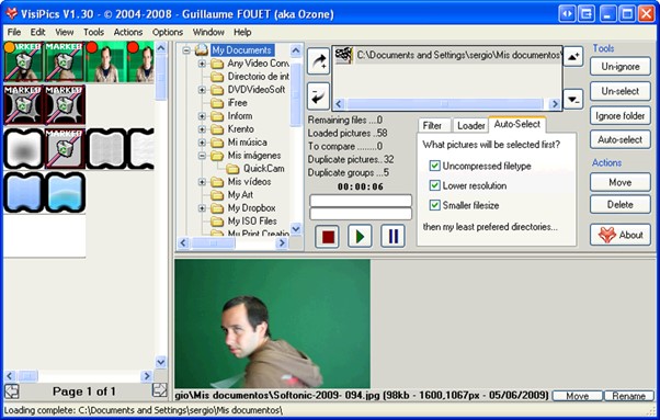 VisiPics duplicate photo remover