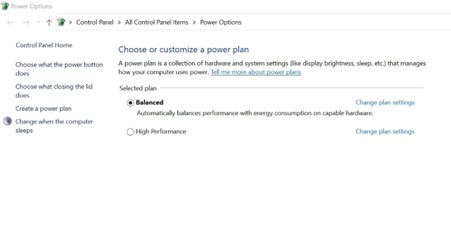 Access Power Options