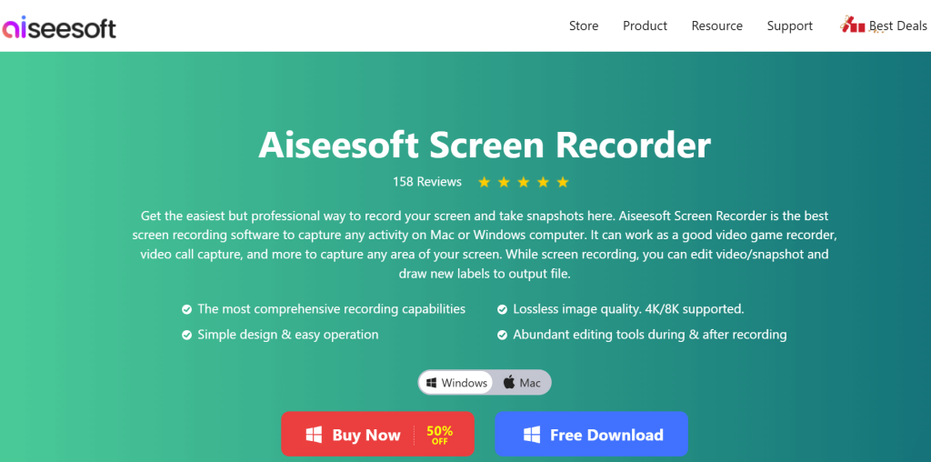 Aiseesoft screen recorder website