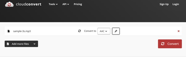 CloudConvert audio file conversion