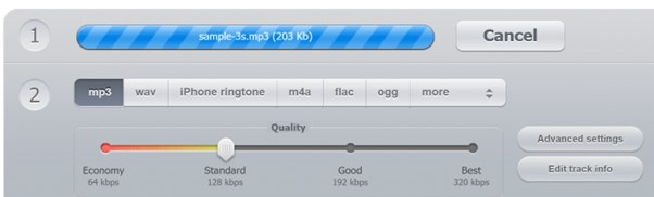 Online Audio Converter Uploading 
