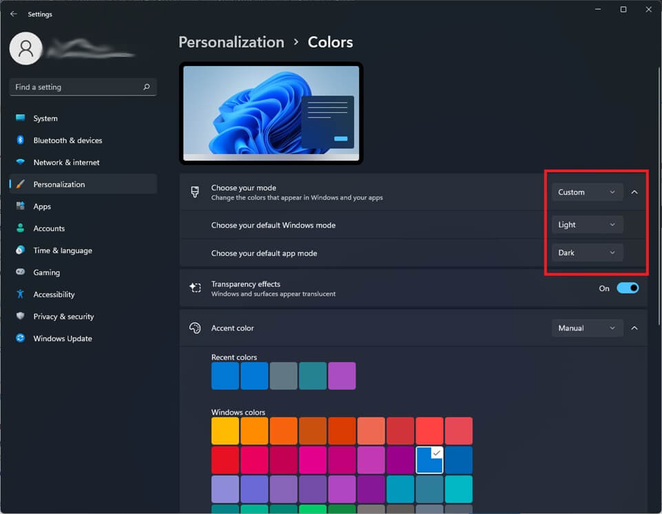 dark mode