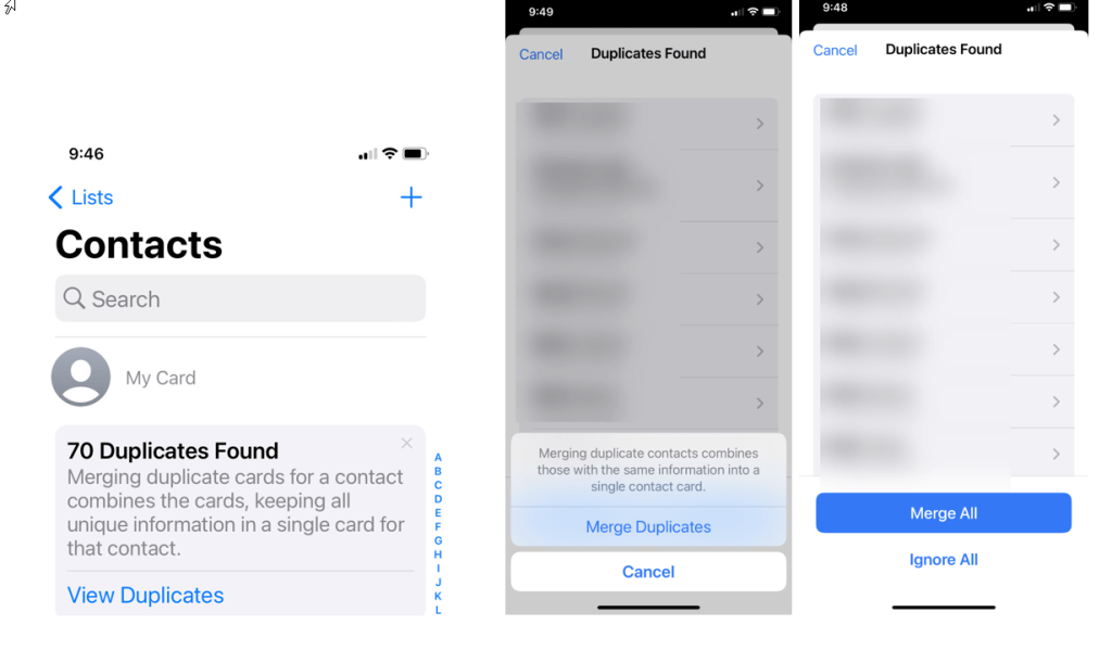 merge duplicate contacts