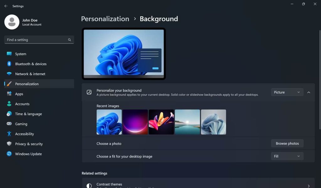 personalize desktop