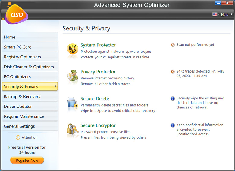 privacy and security options