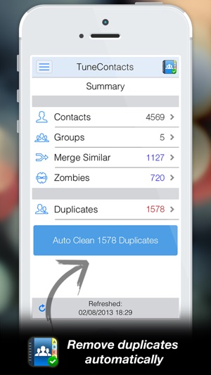 tune up contacts ios