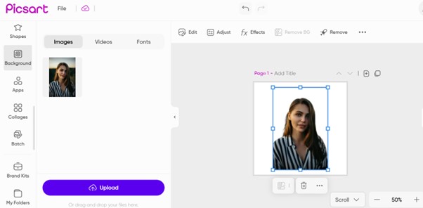 Add Background on Picsart