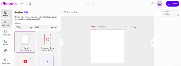 Picsart Home Screen