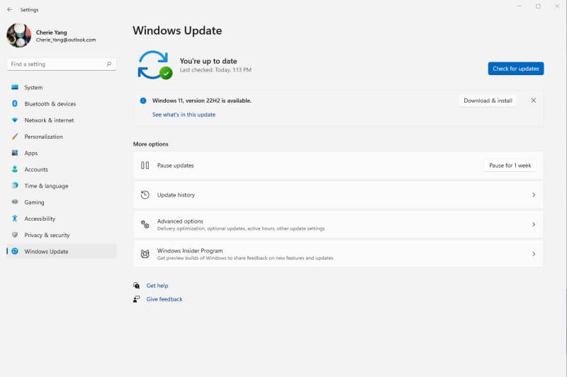 check for windows updates