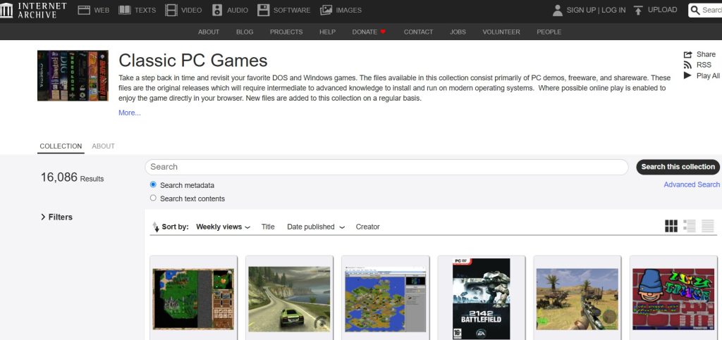 the internet archive website
