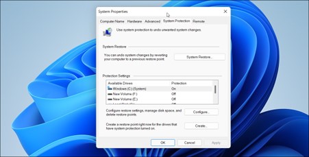 Create a restore point