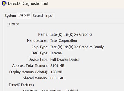 DirectX Diagnostic Tool