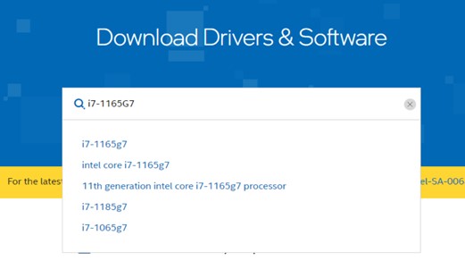 Intel Download Center