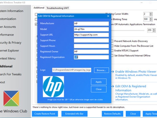 Ultimate Windows Tweaker