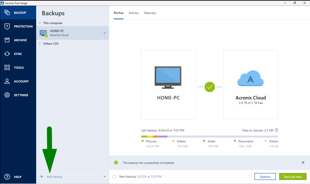 acronis true image backup