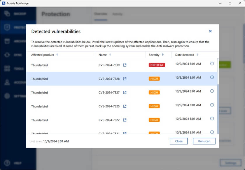 list of vulnerabilities