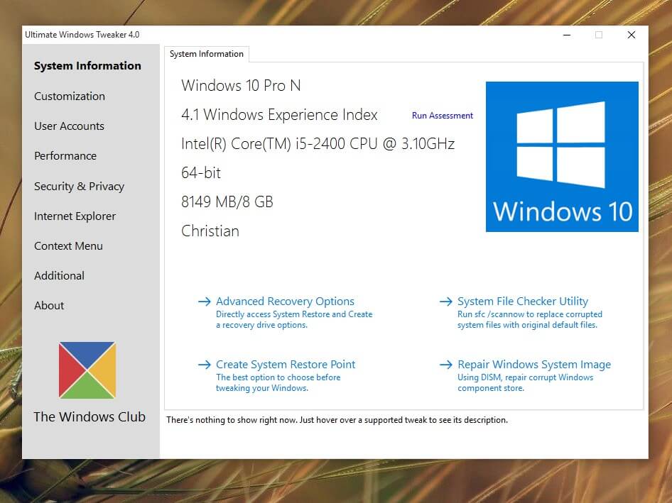 ultimate windows tweaker