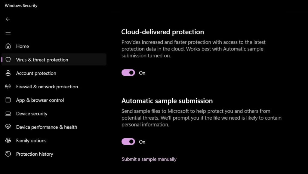 enable cloud protection