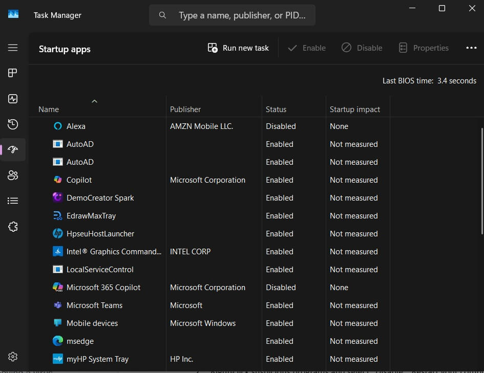 manage startup apps 