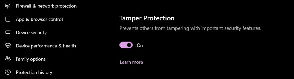 Tamper Protection
