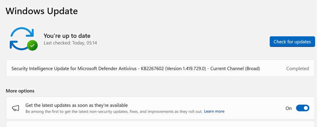 check for updates windows 11