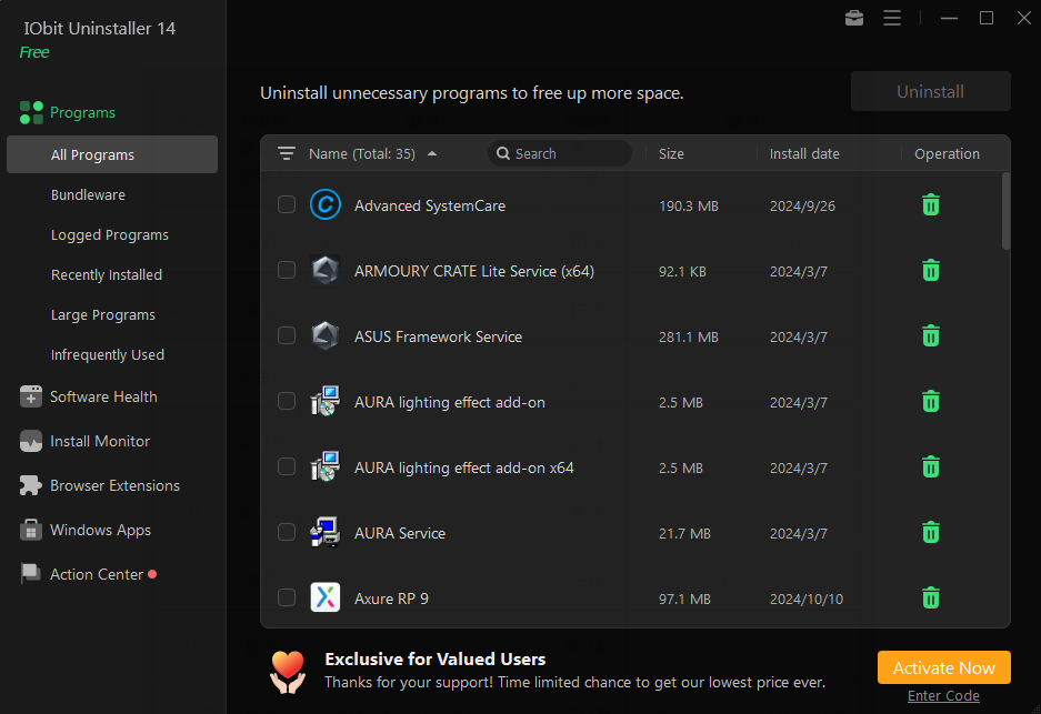 uninstall third party antivirus software windows