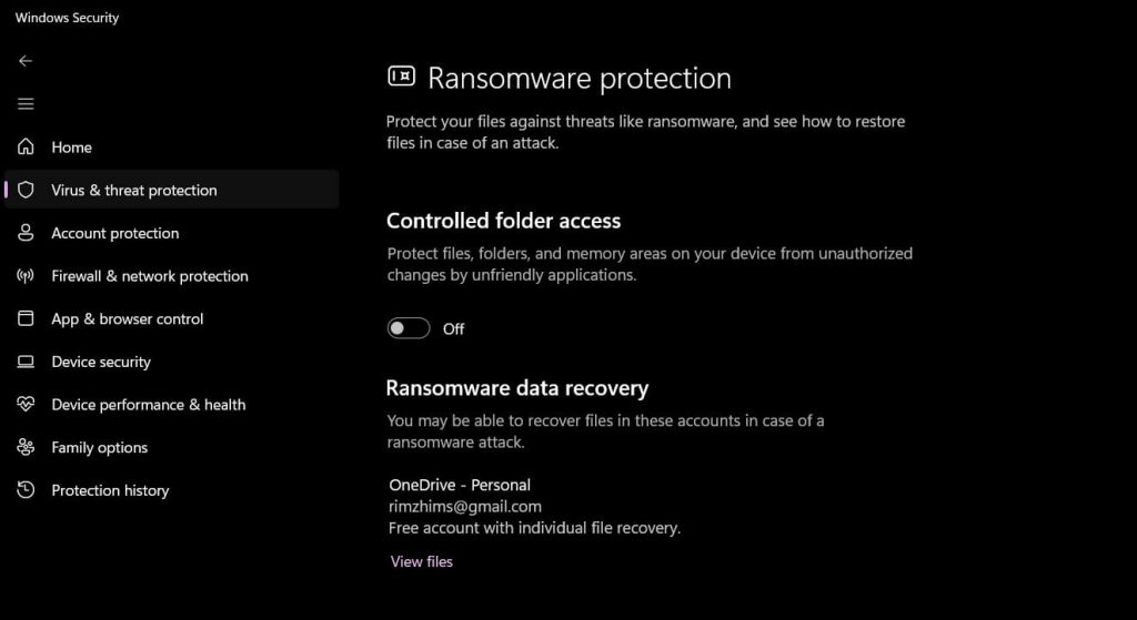 use controlled folder access