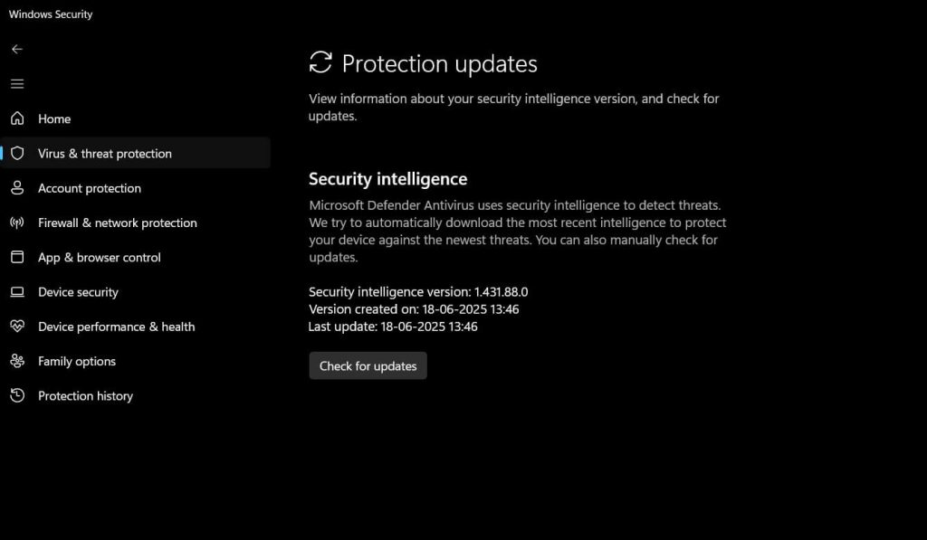 check for updates security intelligence