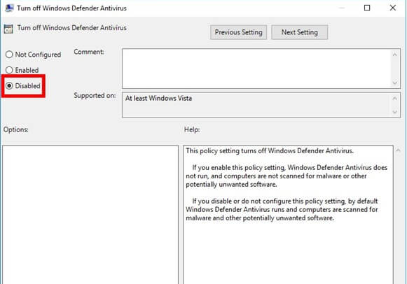 configure settings