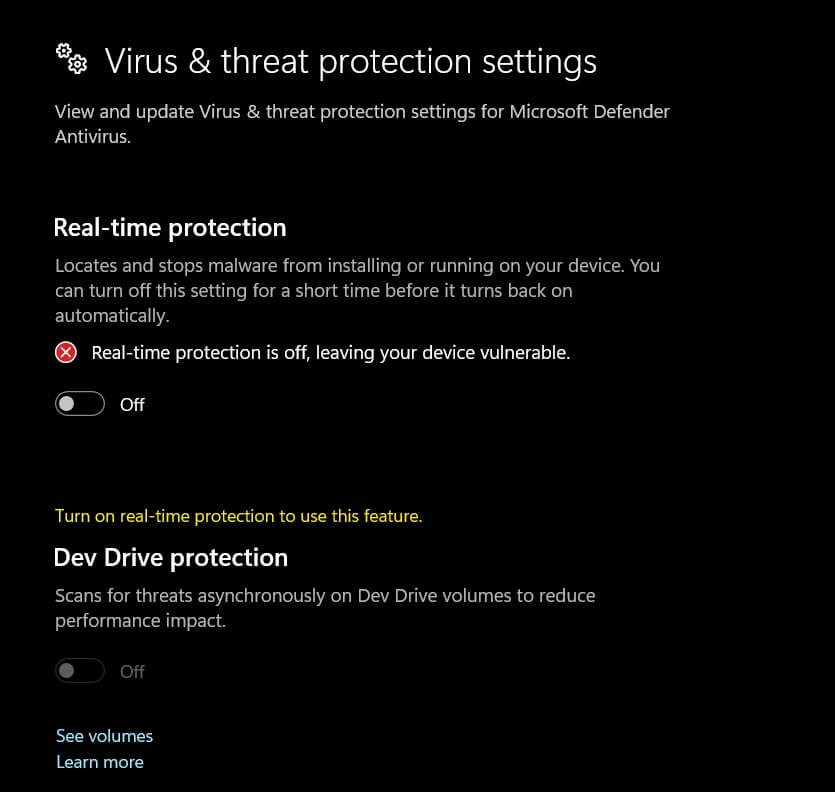 disable virus protection windows pc