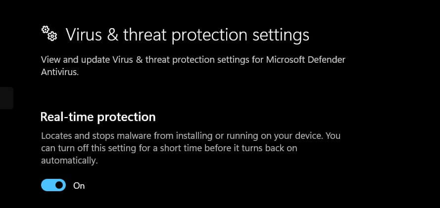 enable real time protection