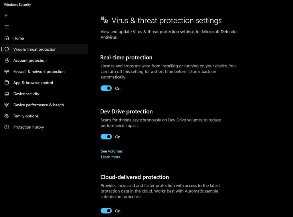 enable windows security settings