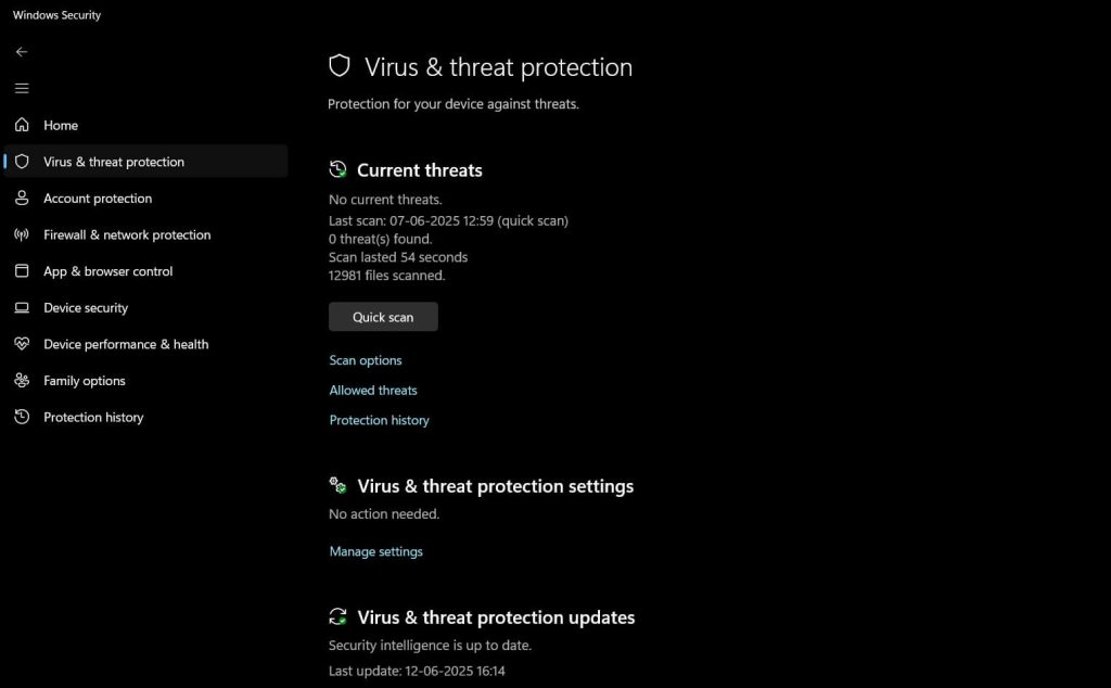 manage settings