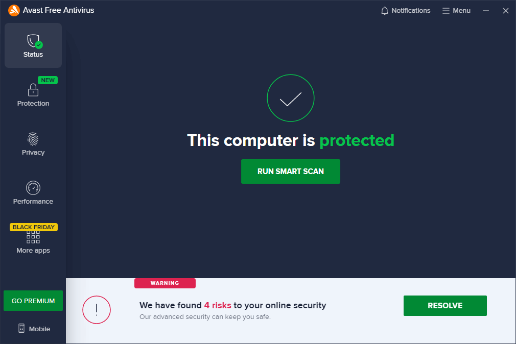 run a free antivirus scan on pc