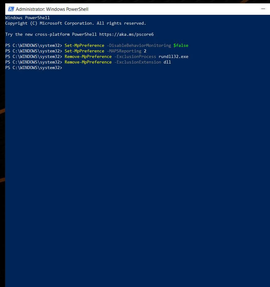 run powershell commands