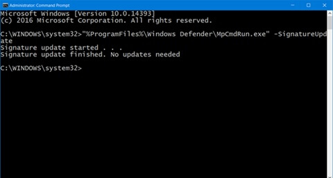 signature updates command terminal