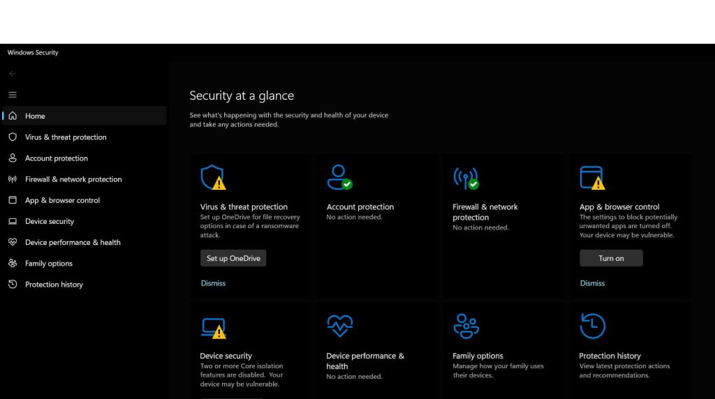 virus and threat protection