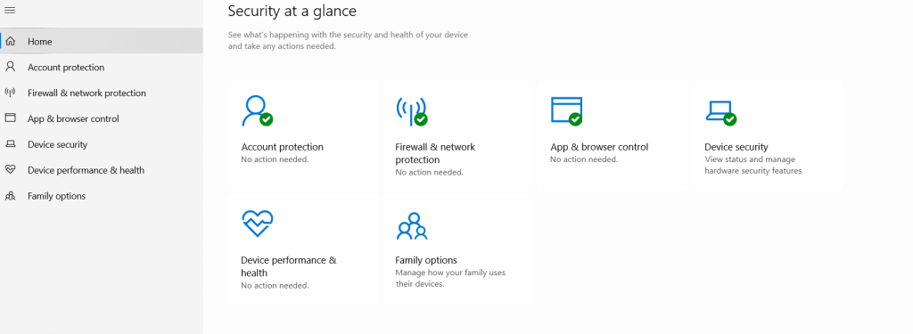 virus and threat protection settings windows