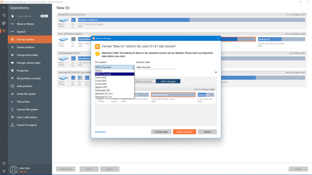 Paragon Partition Manager