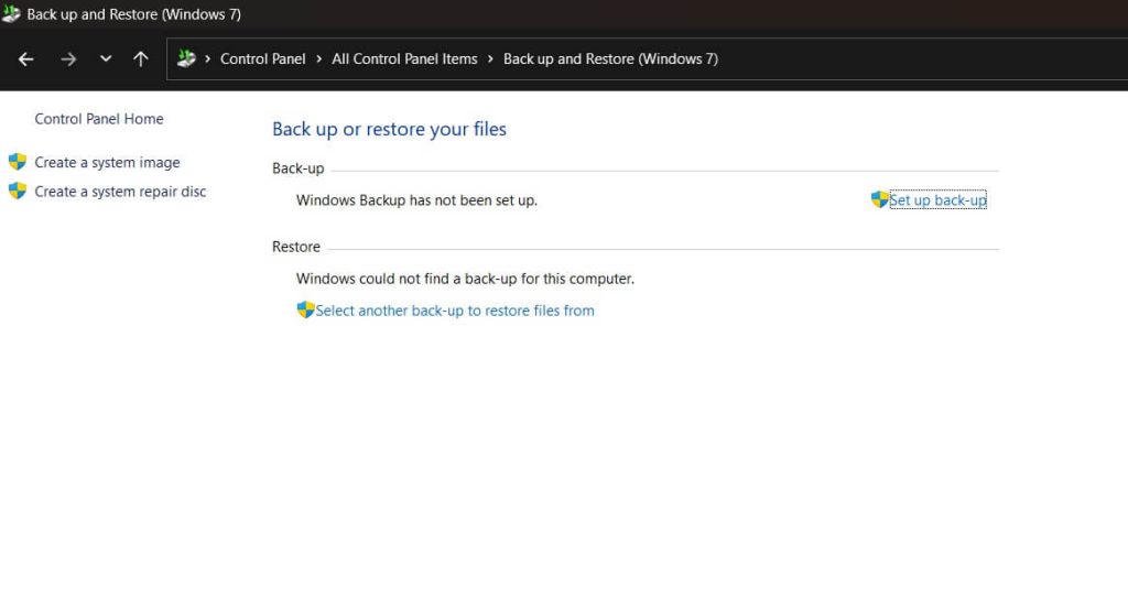 Windows 11 backup restore