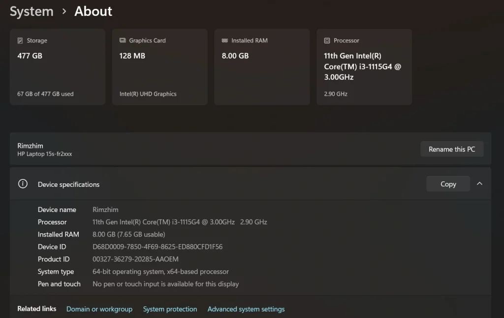 check ram on pc