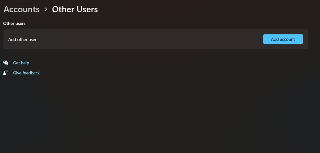 create new user account windows 11