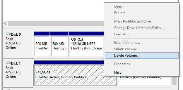 delete partition