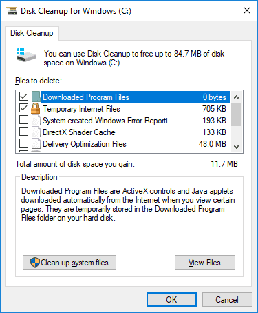 disk cleanup tool Windows